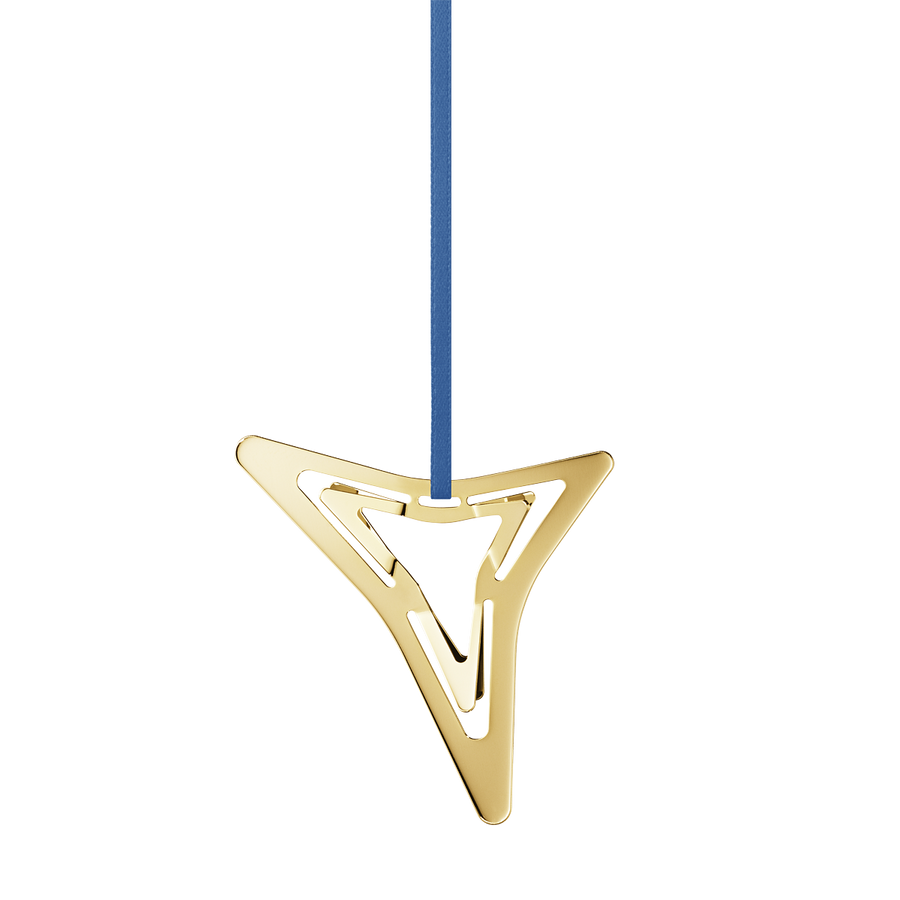 Holiday Ornament Three Point Star Gold 1