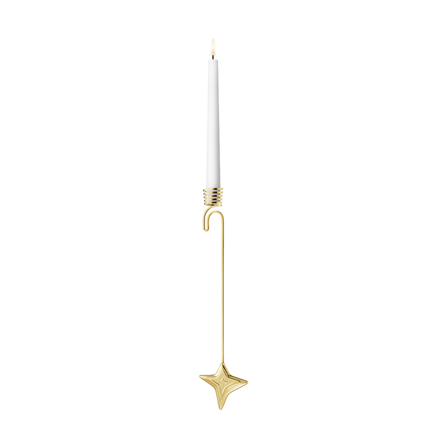 Candle Holder Four Point Star Gold 1