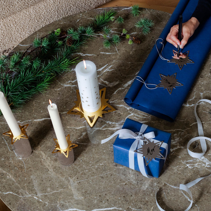 classic christmas star pillar candleholder 3