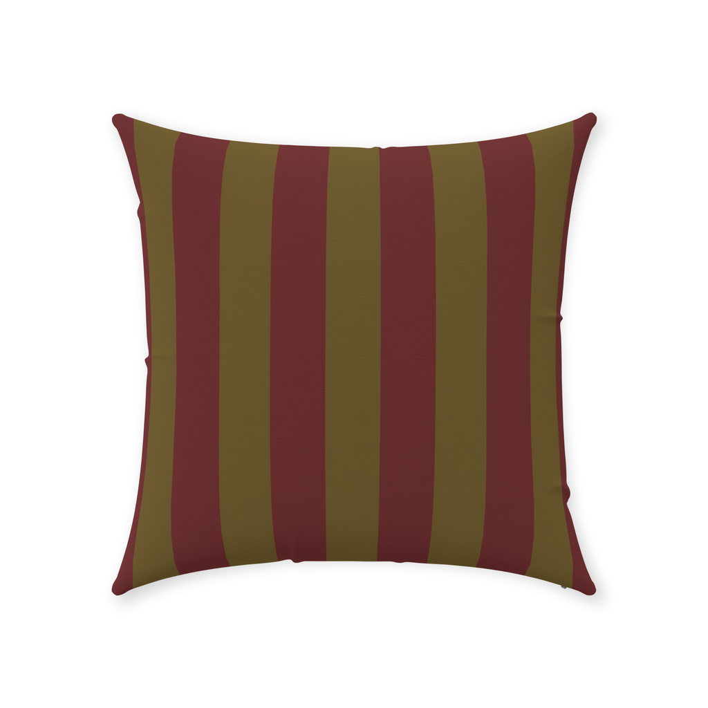 Olive Stripe Throw Pillow