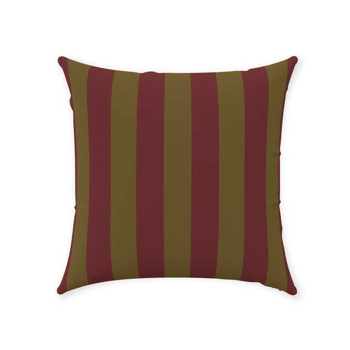 Olive Stripe Throw Pillow