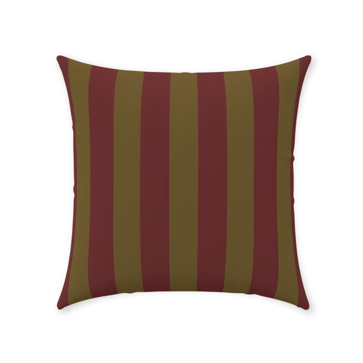 Olive Stripe Throw Pillow