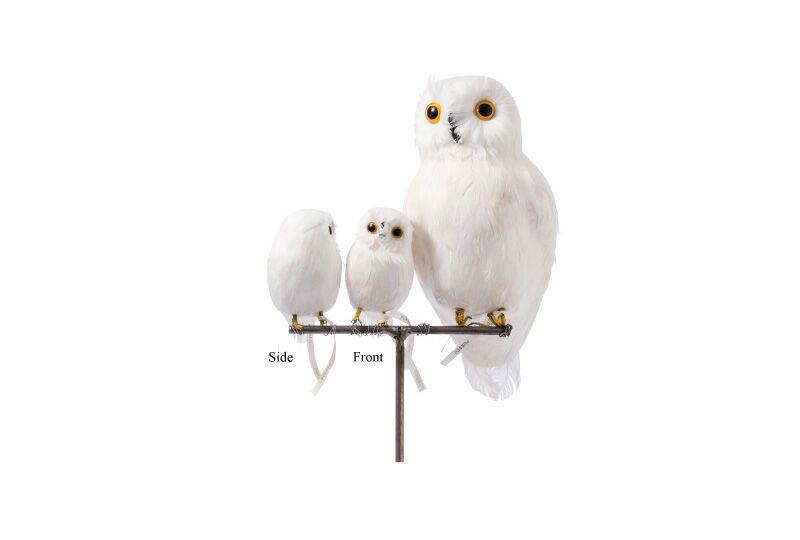 artificial birds owl white small front design by puebco 1