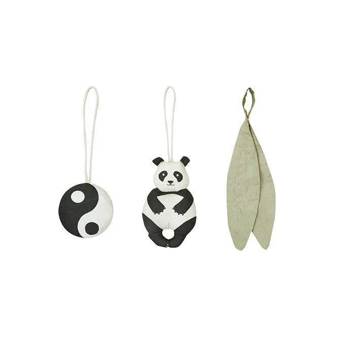 Set Of 3 Rattle Toy Hangers Panda Lorena Canals Ttb Panda 1