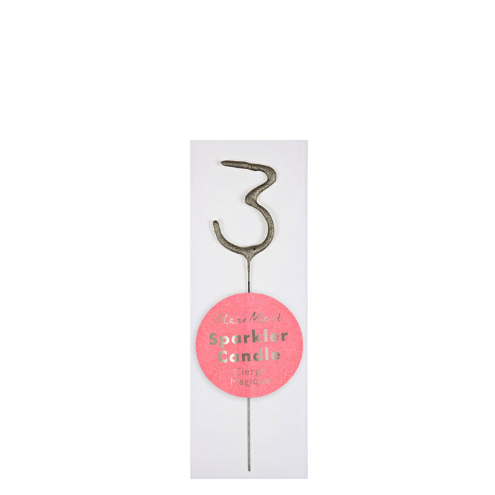 Mini Silver Sparkler Numbers 0 To 9 Candles By Meri Meri 3