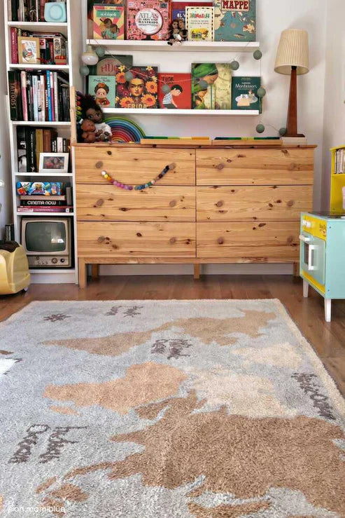 Vintage Map Washable Rug 8