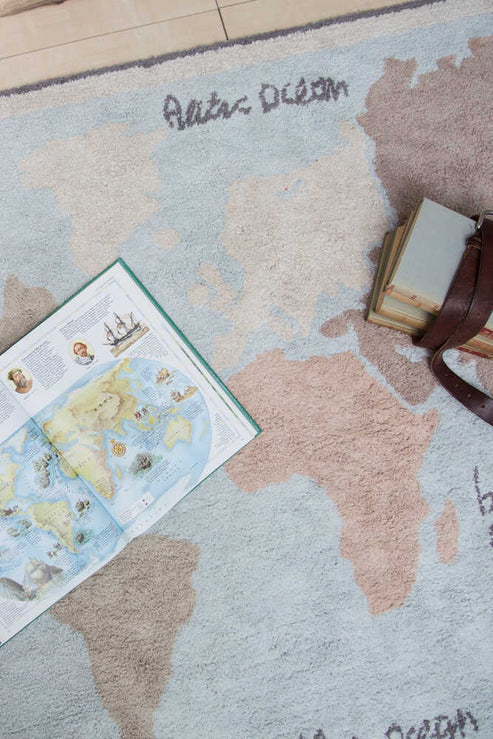 Vintage Map Washable Rug 5