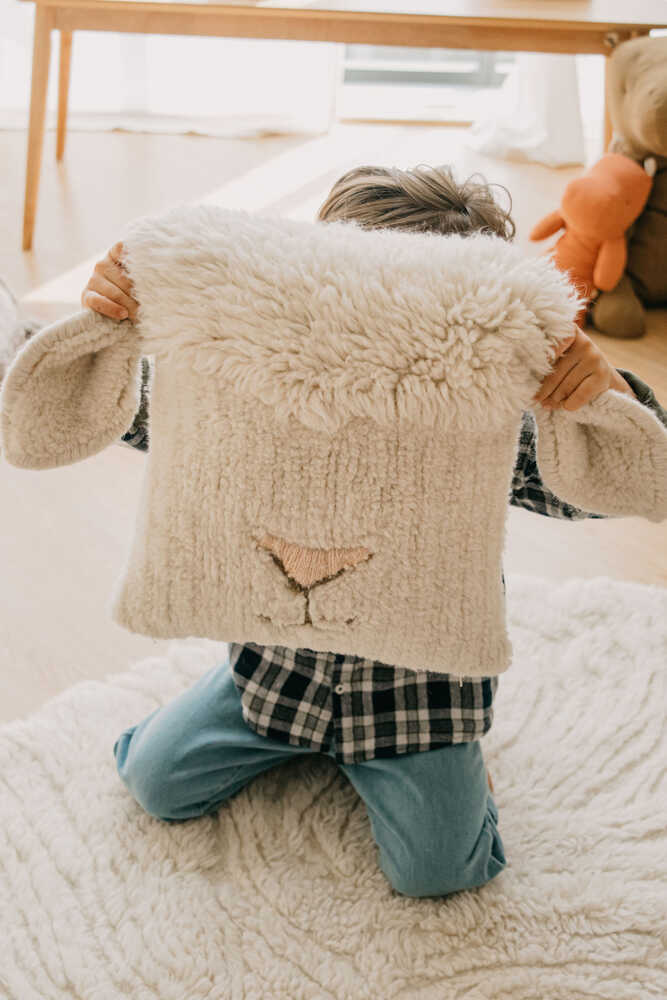 Woolable Cushion Pink Nose Sheep Lorena Canals Wo Sc Nose 6