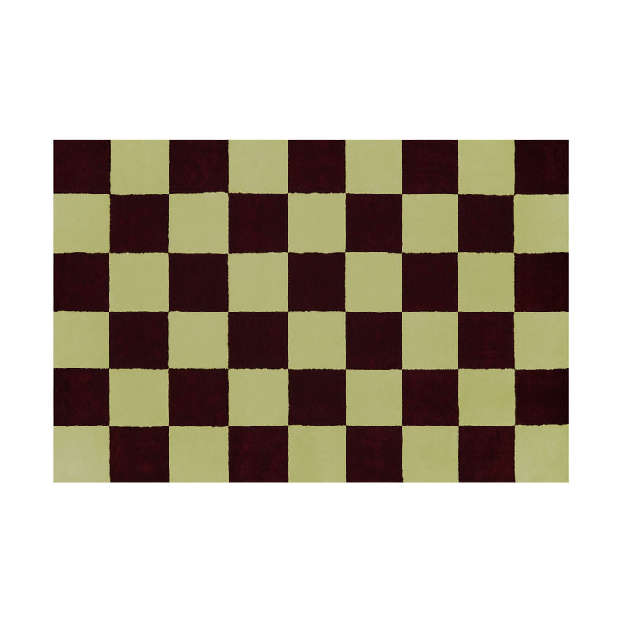 Pattern Burgundy Pale Lime Check Rug Hem Hem 31363 1