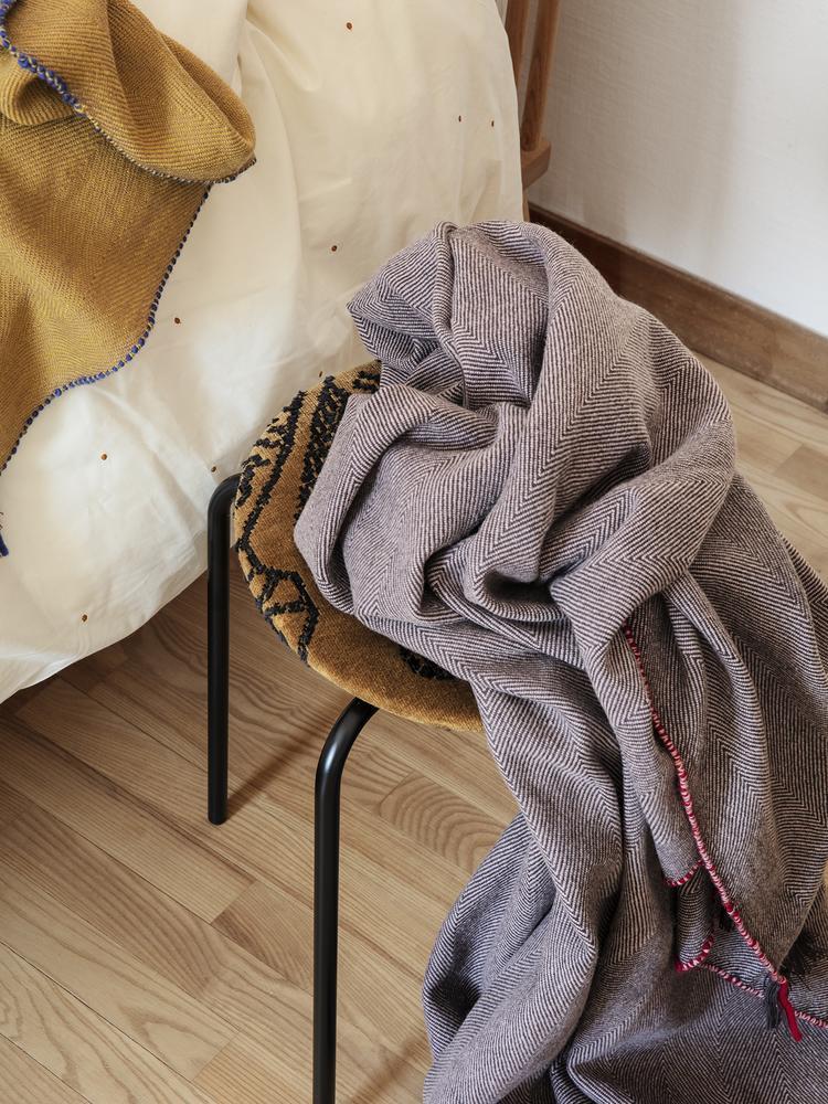 Herringbone Blanket in Aubergine by Ferm Living