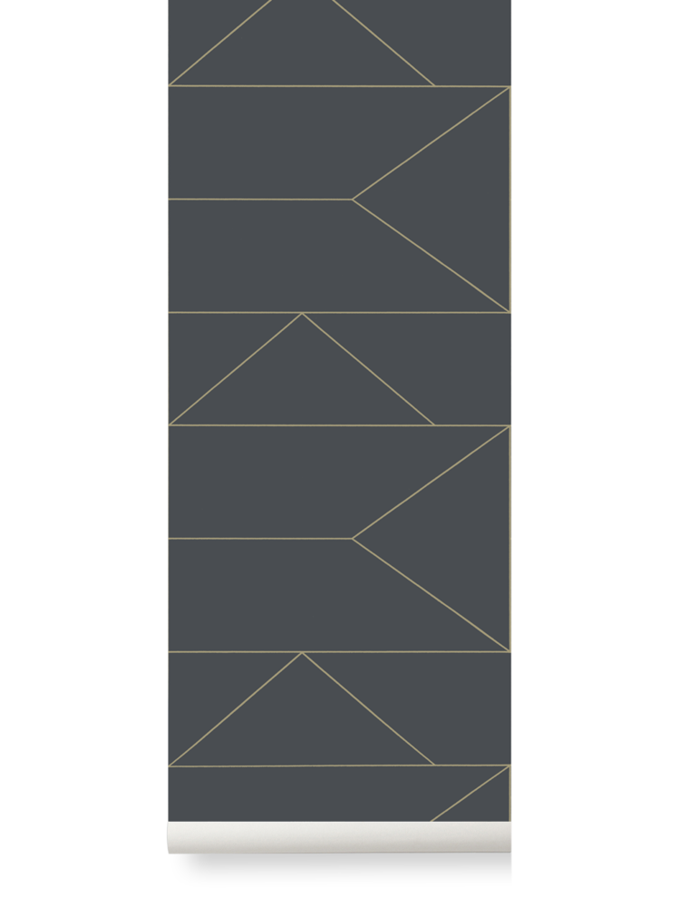 Lines Wallpaper in Graphite by Ferm Living