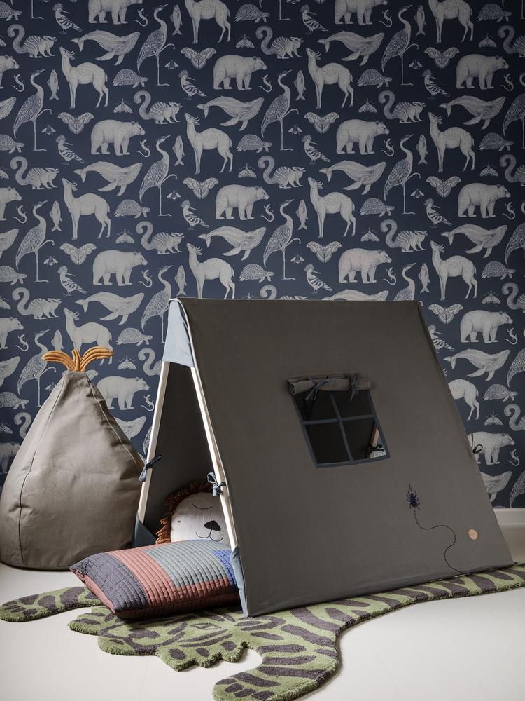 Tent with Beetle Embroidery in Dark Olive by Ferm Living