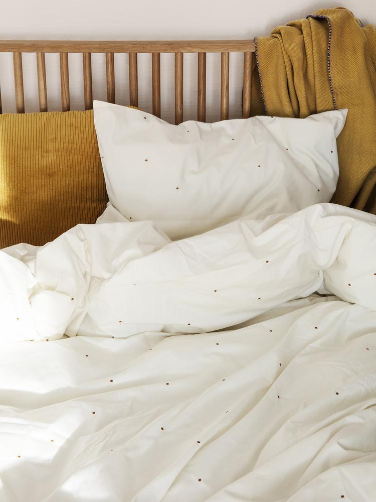 Dot Embroidery Bedding in Off-White by Ferm Living
