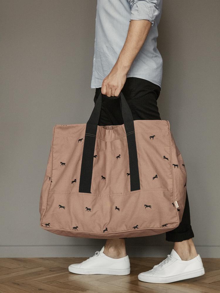 Horse Embroidery Weekend Bag in Tan by Ferm Living