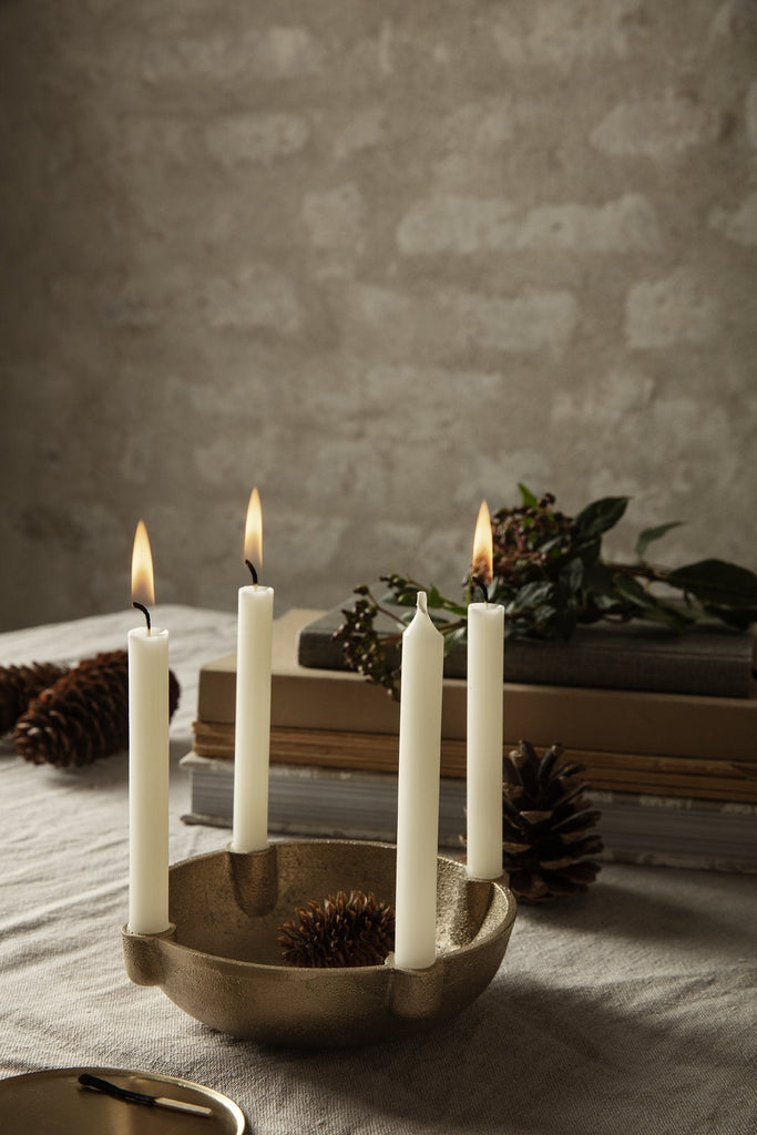 Bowl Candle Holder in Casted Brass by Ferm Living by Ferm Living