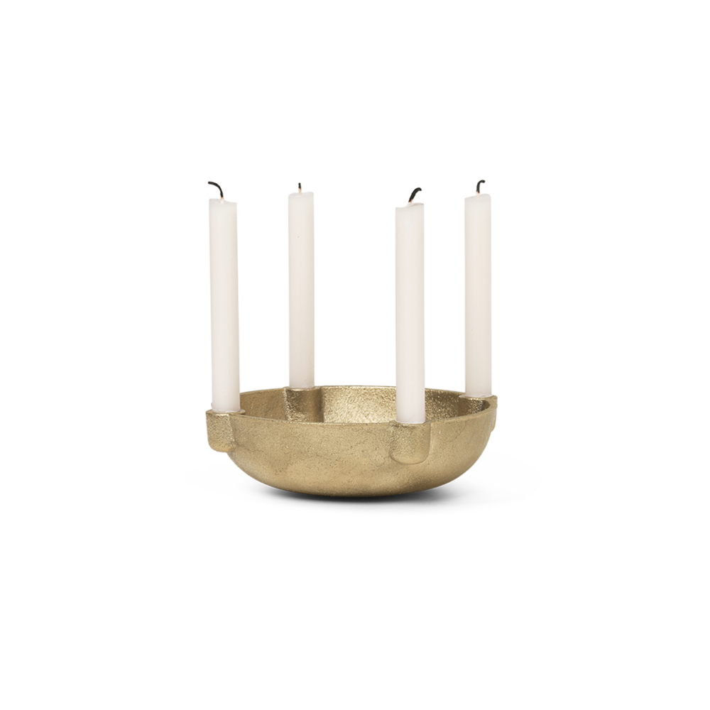 Bowl Candle Holder in Casted Brass by Ferm Living by Ferm Living