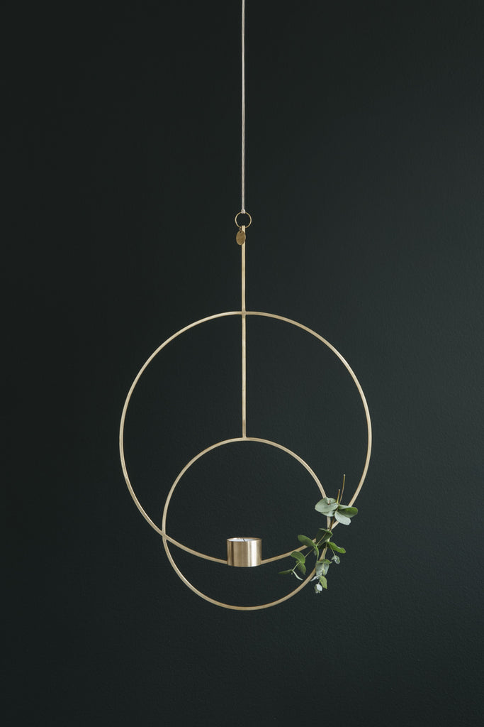 Circular Hanging Tealight Deco in Brass by Ferm Living