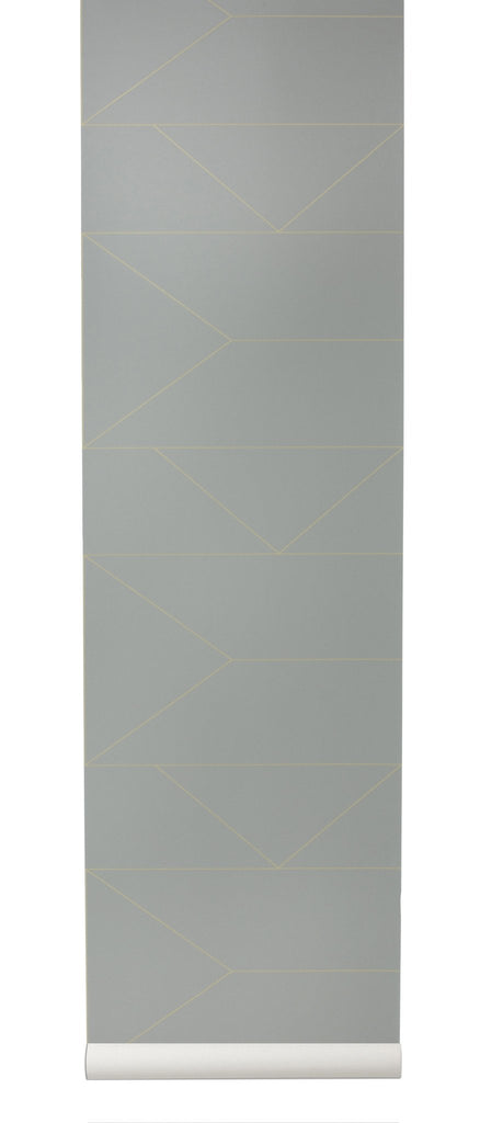 Lines Wallpaper in Grey by Ferm Living