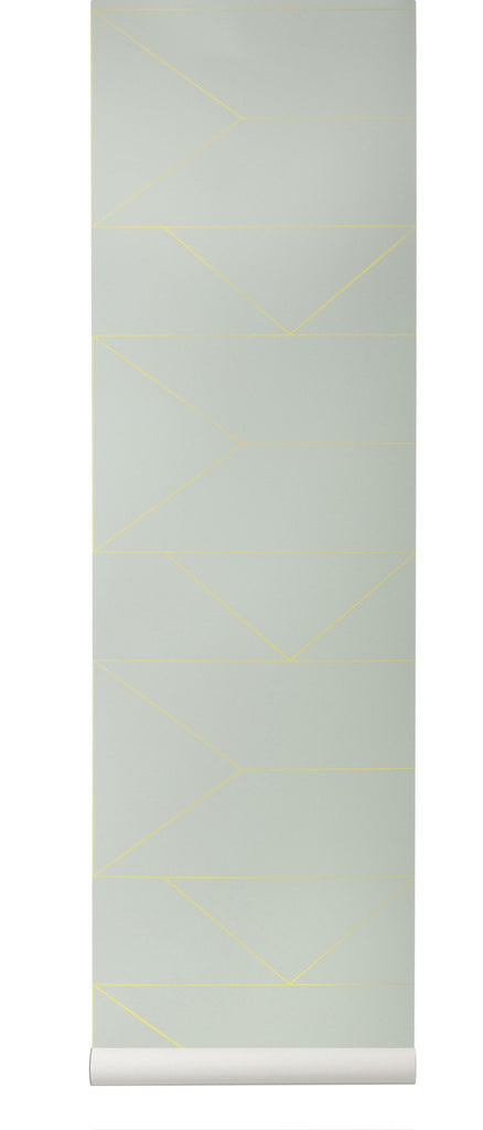 Lines Wallpaper in Mint by Ferm Living