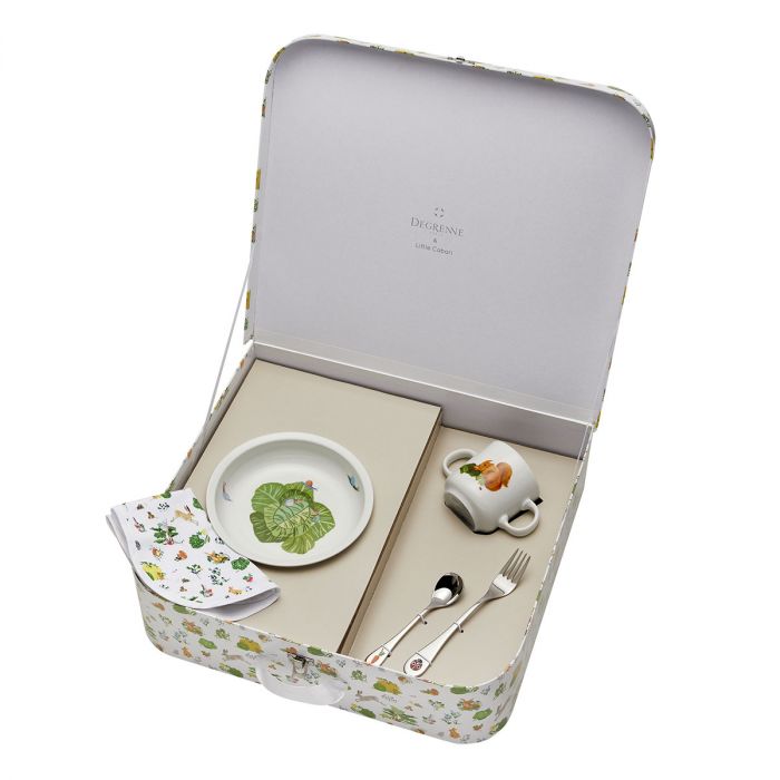 Friends of the Vegetable Garden Suitcase with 5 Piece Tableware Set by Degrenne Paris