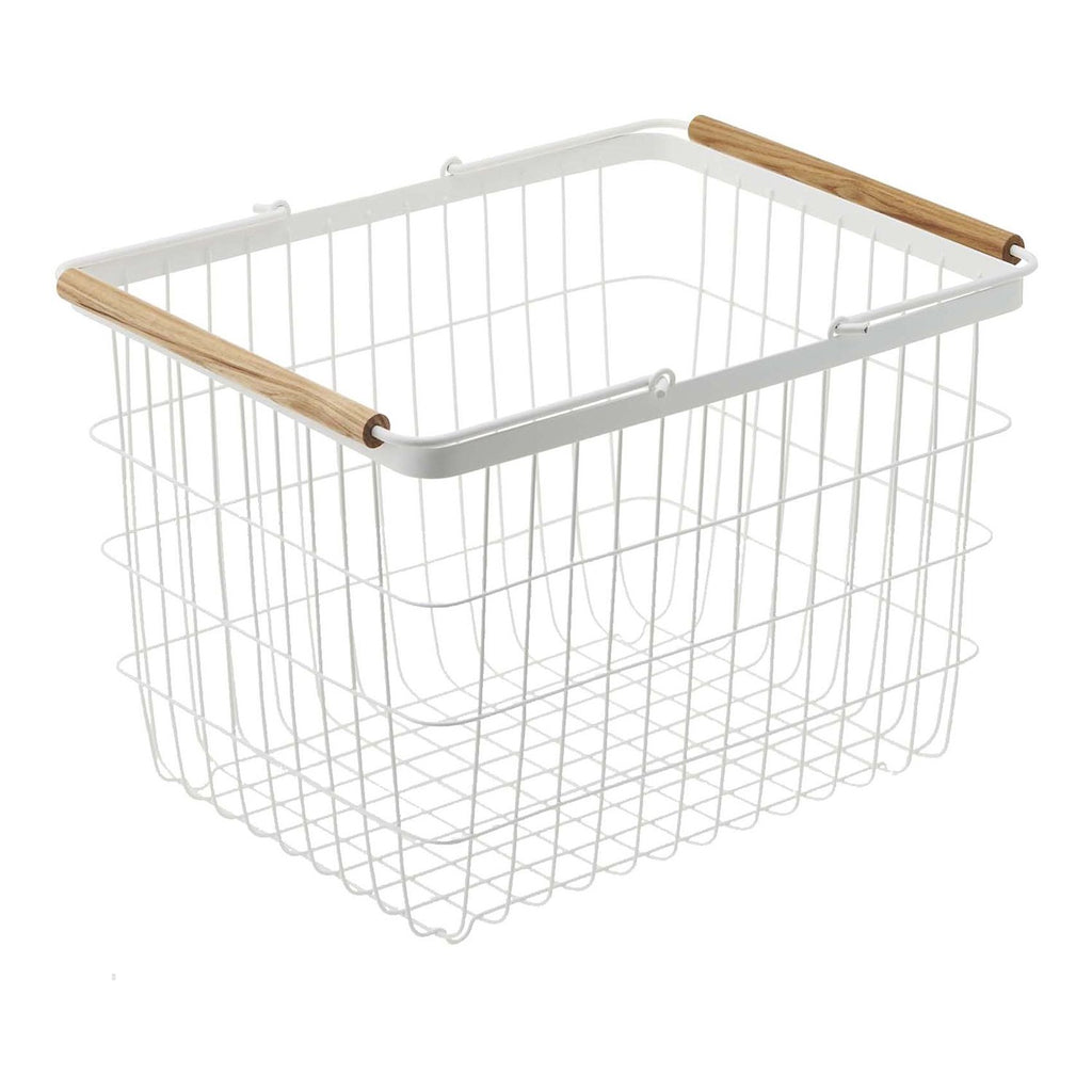 Tosca Wire Laundry Basket - White Steel - Medium by Yamazaki