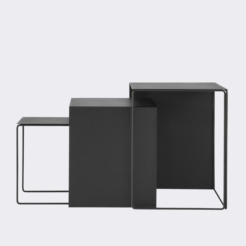 Set of 3 Cluster Tables in Black by Ferm Living