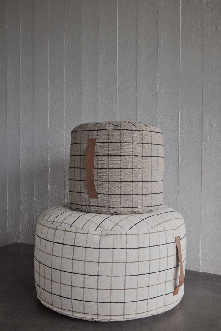 Grid Pouf Large - Offwhite