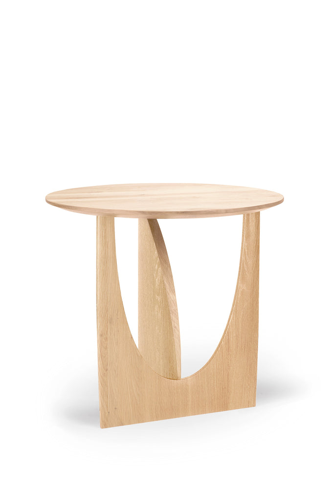 Oak Geometric Side Table in Various Colors