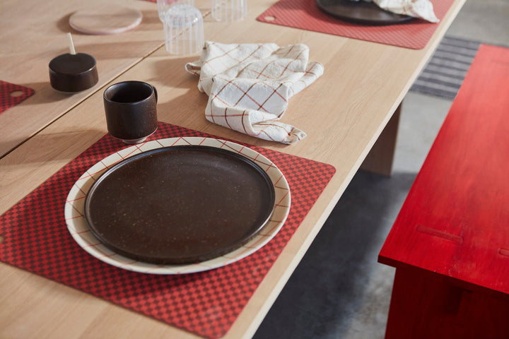 Pack of 2 Placemat Checker in Red