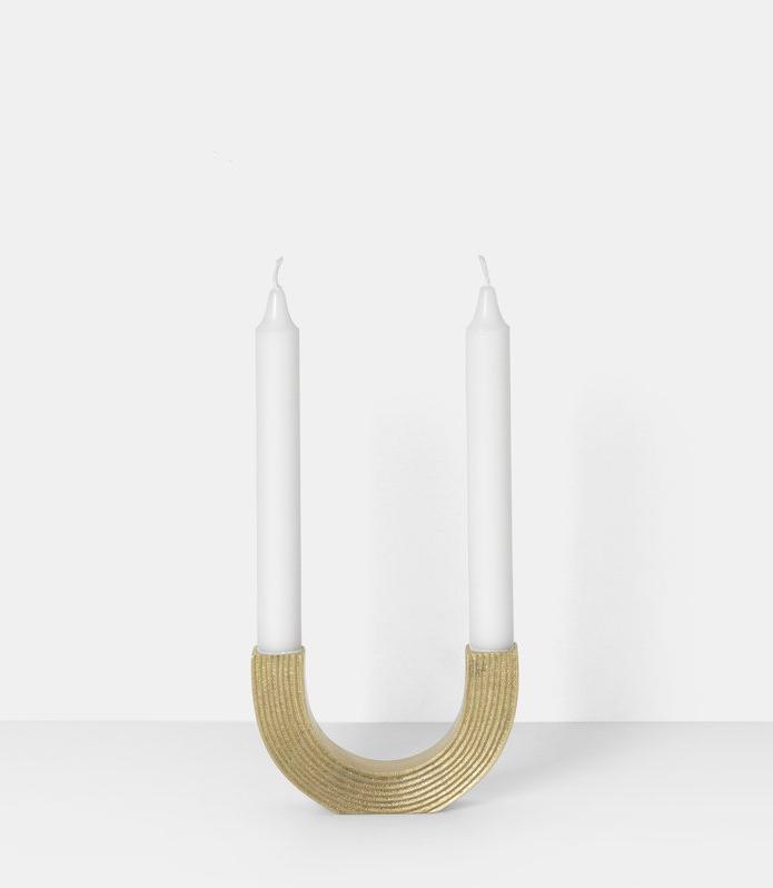 Arch Candle Holder in Brass by Ferm Living