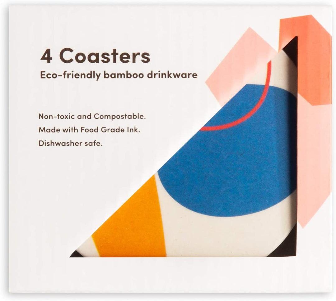 Bamboo Coasters Abstract Set in Various Colors