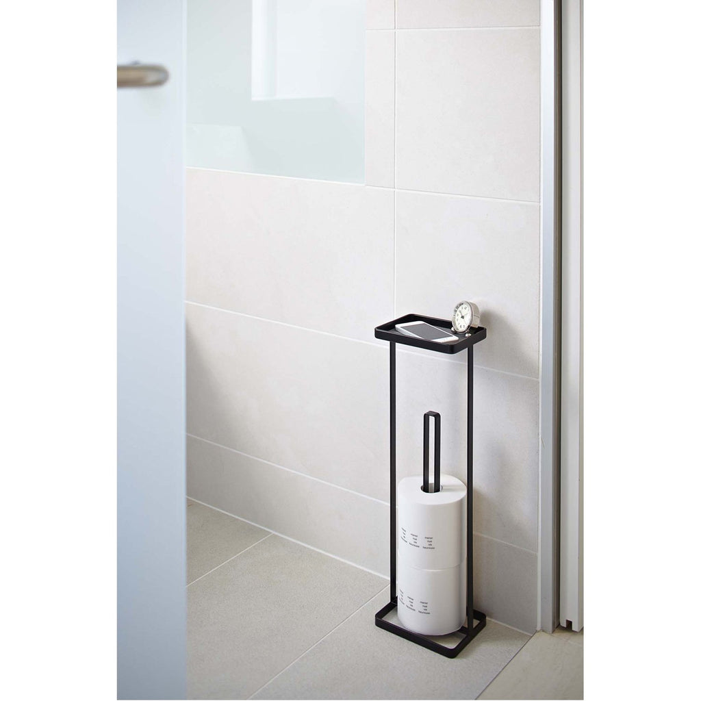 Tower Free Standing Toilet Paper Holder with Tray by Yamazaki