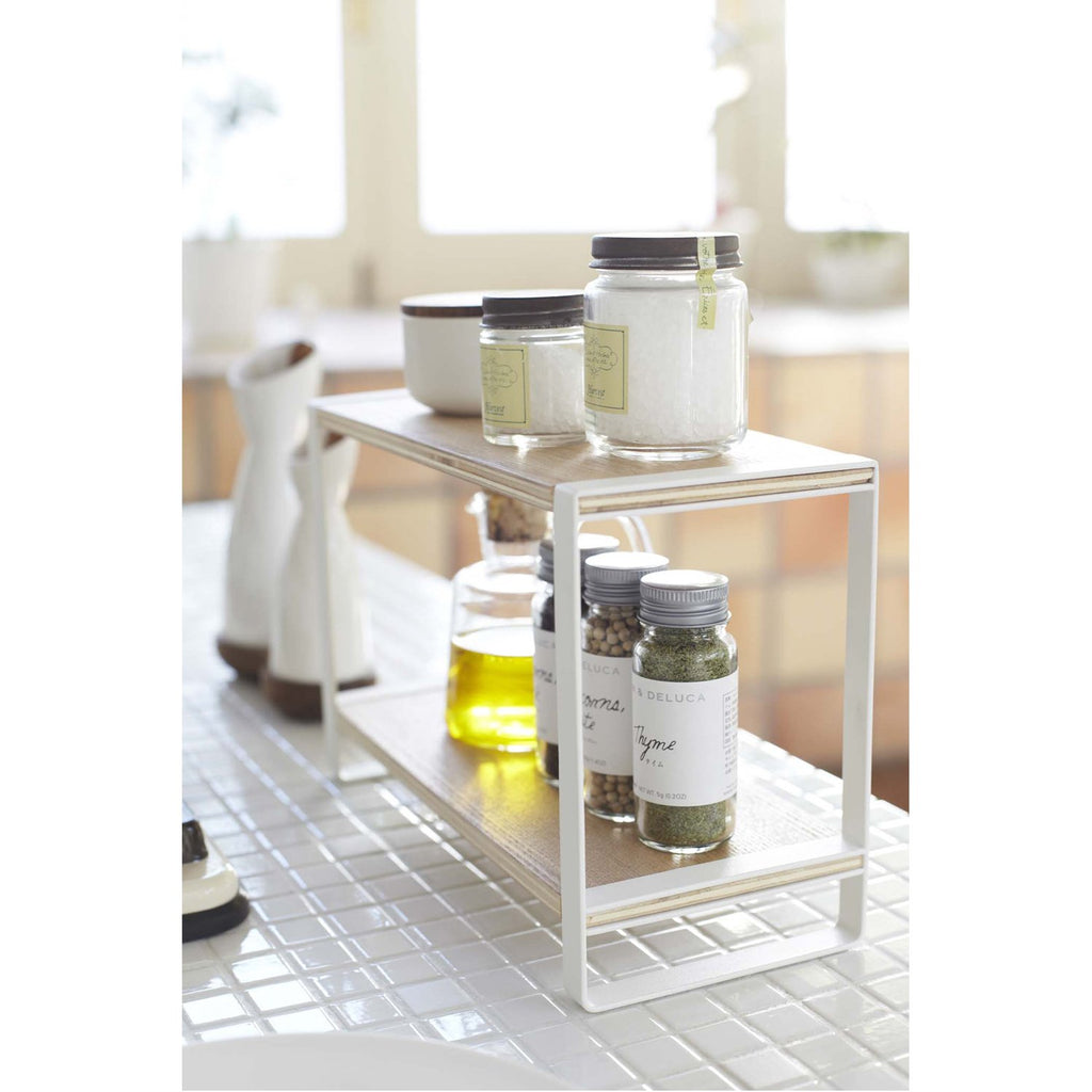 Tosca 2-Tier Countertop Spice Rack - Wood and Steel by Yamazaki