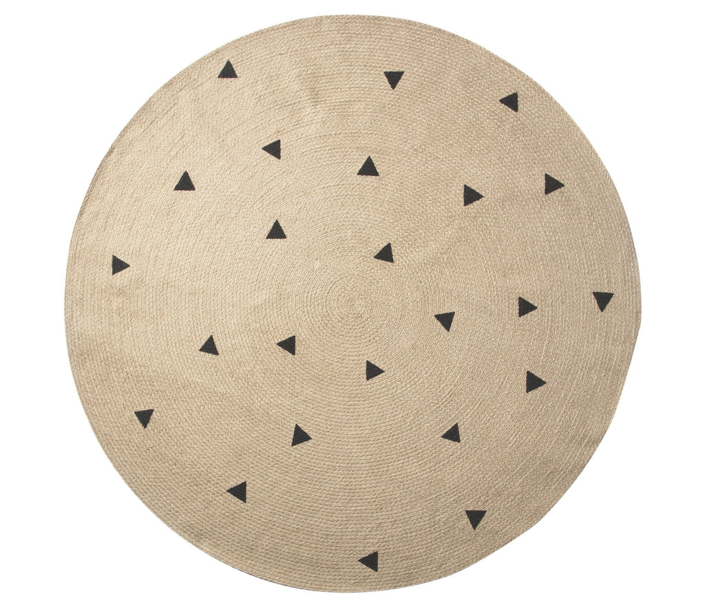 Large Jute Carpet in Black Triangles by Ferm Living
