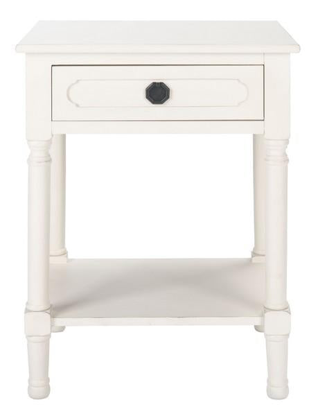Allura 1-Drawer Accent Table in Distressed White