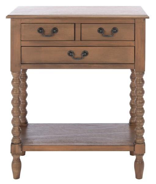 Athena 3-Drawer Console Table in Brown
