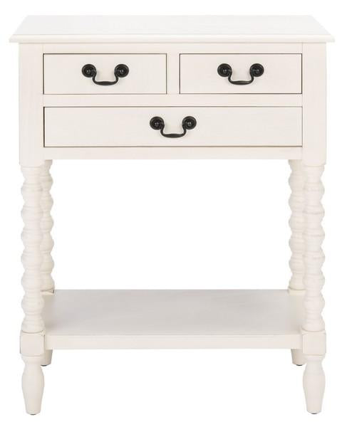 Athena 3-Drawer Console Table in Distressed White