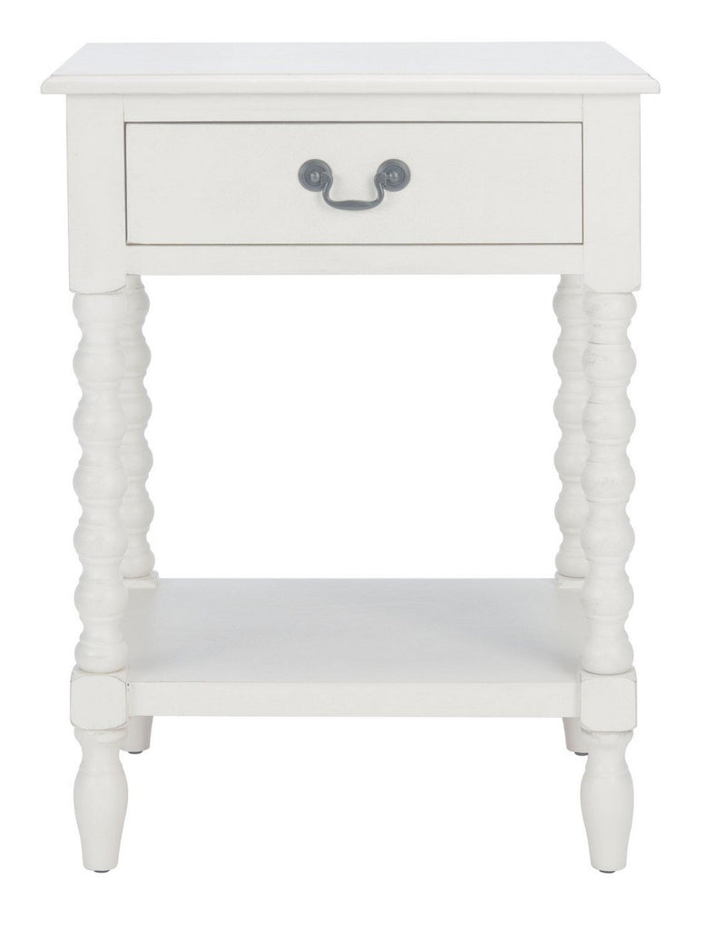 Athena Accent Table in Distressed White