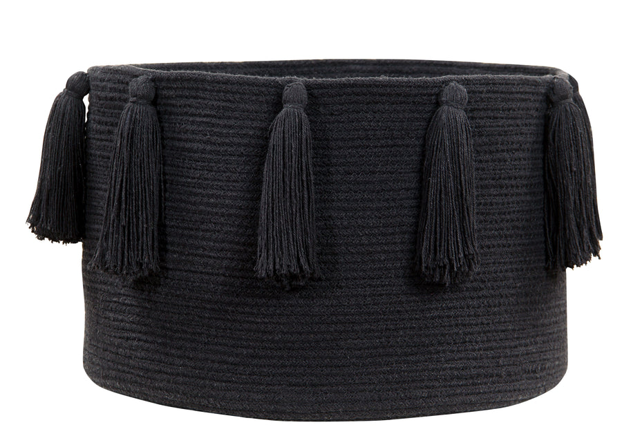 Tassels Basket in Black design by Lorena Canals