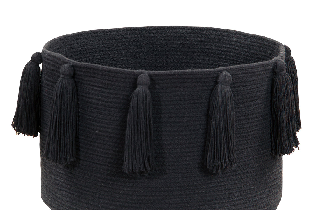 Tassels Basket in Black design by Lorena Canals