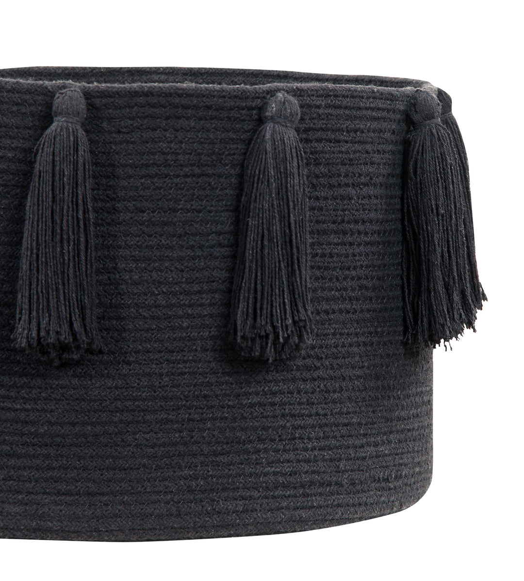 Tassels Basket in Black design by Lorena Canals