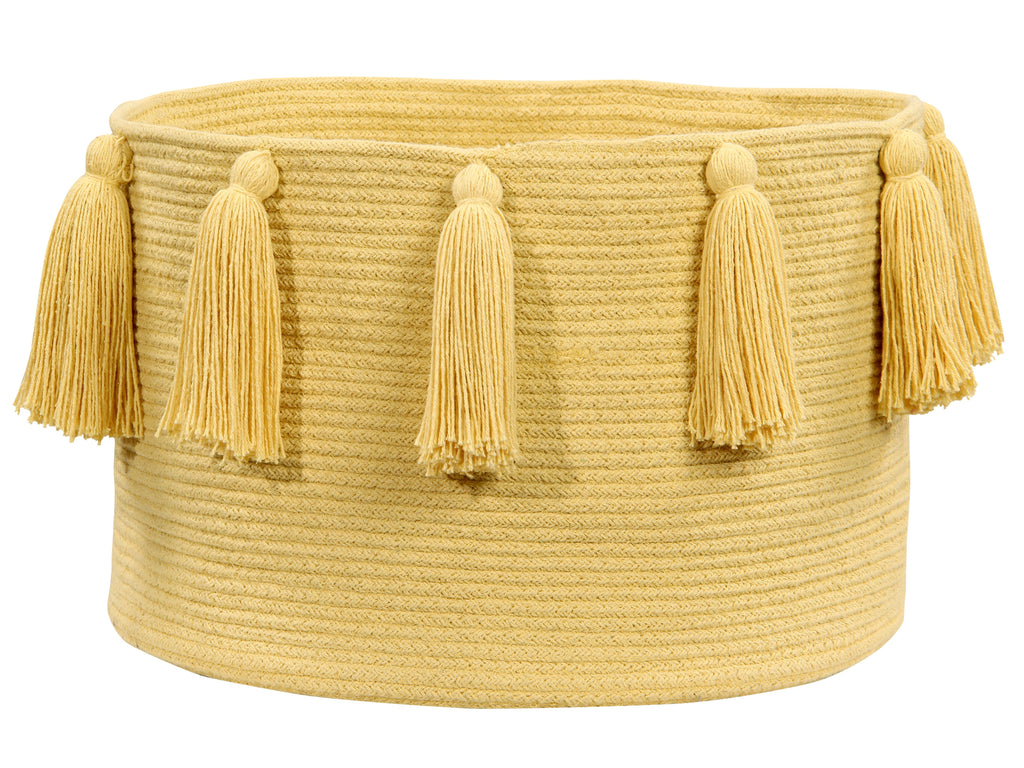Tassels Basket in Yellow design by Lorena Canals