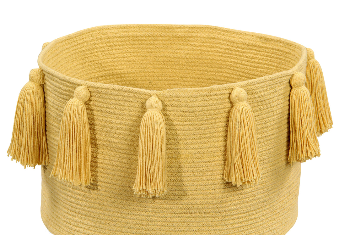 Tassels Basket in Yellow design by Lorena Canals