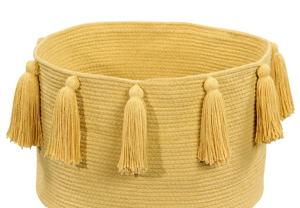 Tassels Basket in Yellow design by Lorena Canals