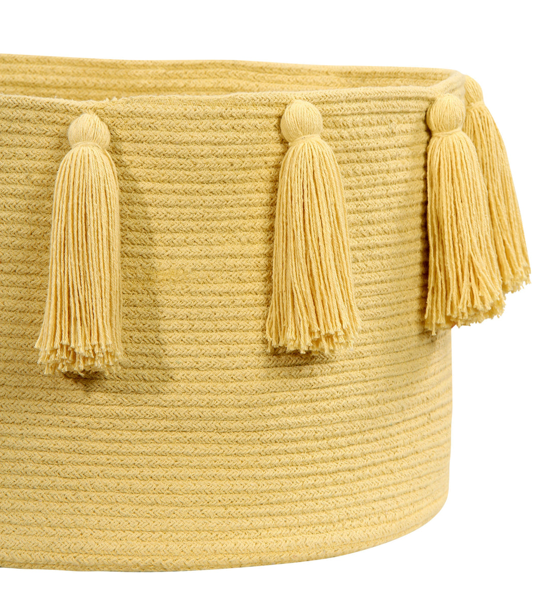 Tassels Basket in Yellow design by Lorena Canals