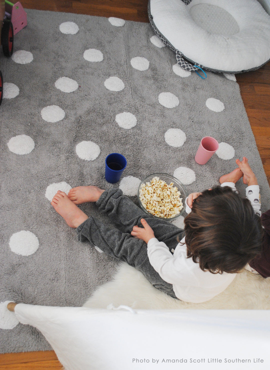 Polka Dots Rug in Grey & White design by Lorena Canals