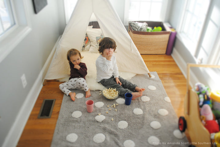 Polka Dots Rug in Grey & White design by Lorena Canals