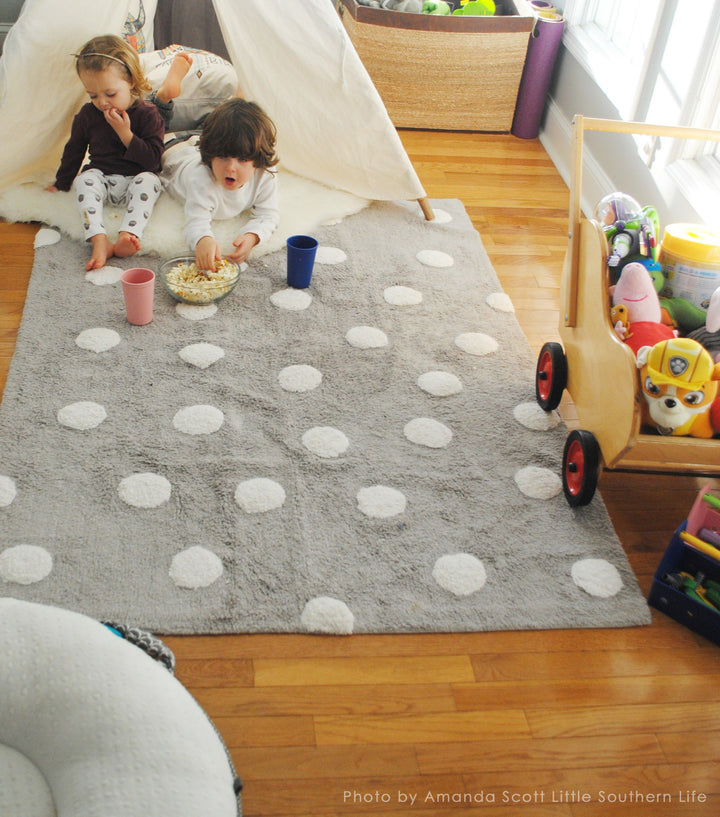 Polka Dots Rug in Grey & White design by Lorena Canals