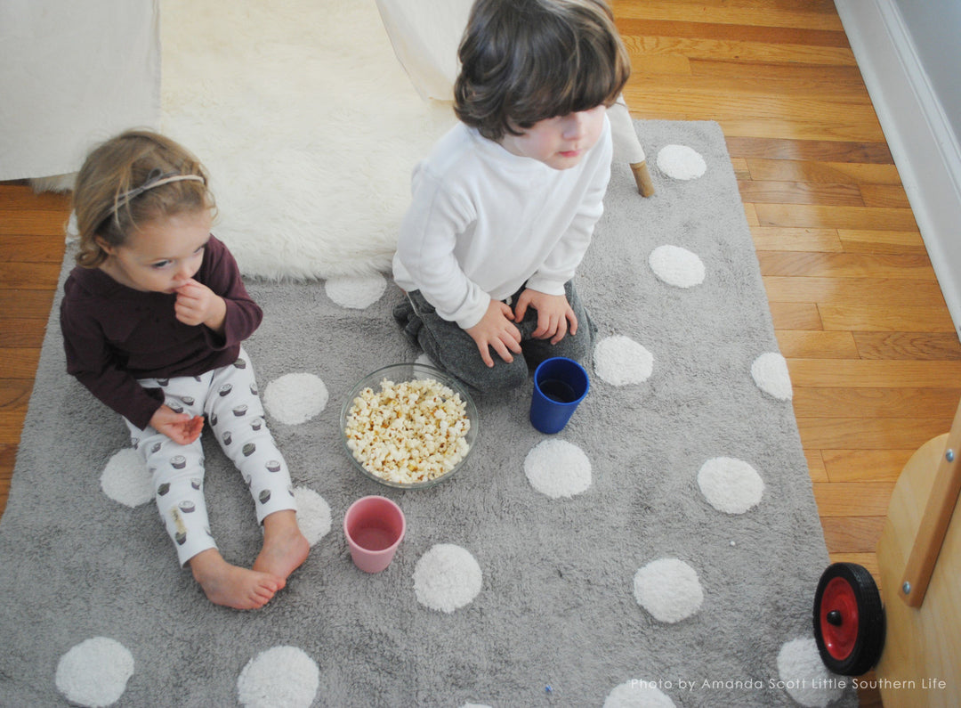 Polka Dots Rug in Grey & White design by Lorena Canals