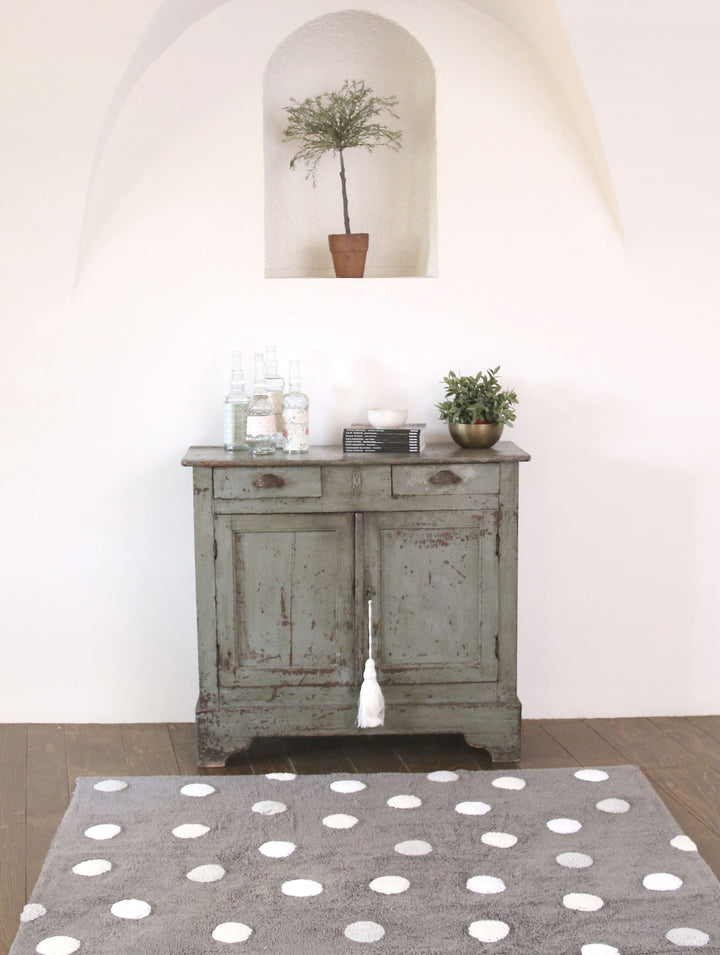 Polka Dots Rug in Grey & White design by Lorena Canals